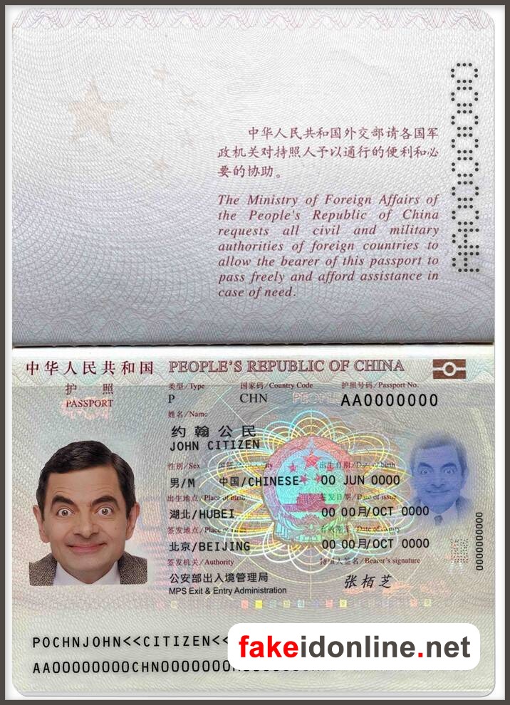 China Passport PSD Template